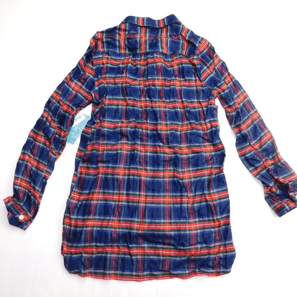 Old Navy Girls XL 14 Plaid Blue Red Tunic Top New - Picture 6 of 6